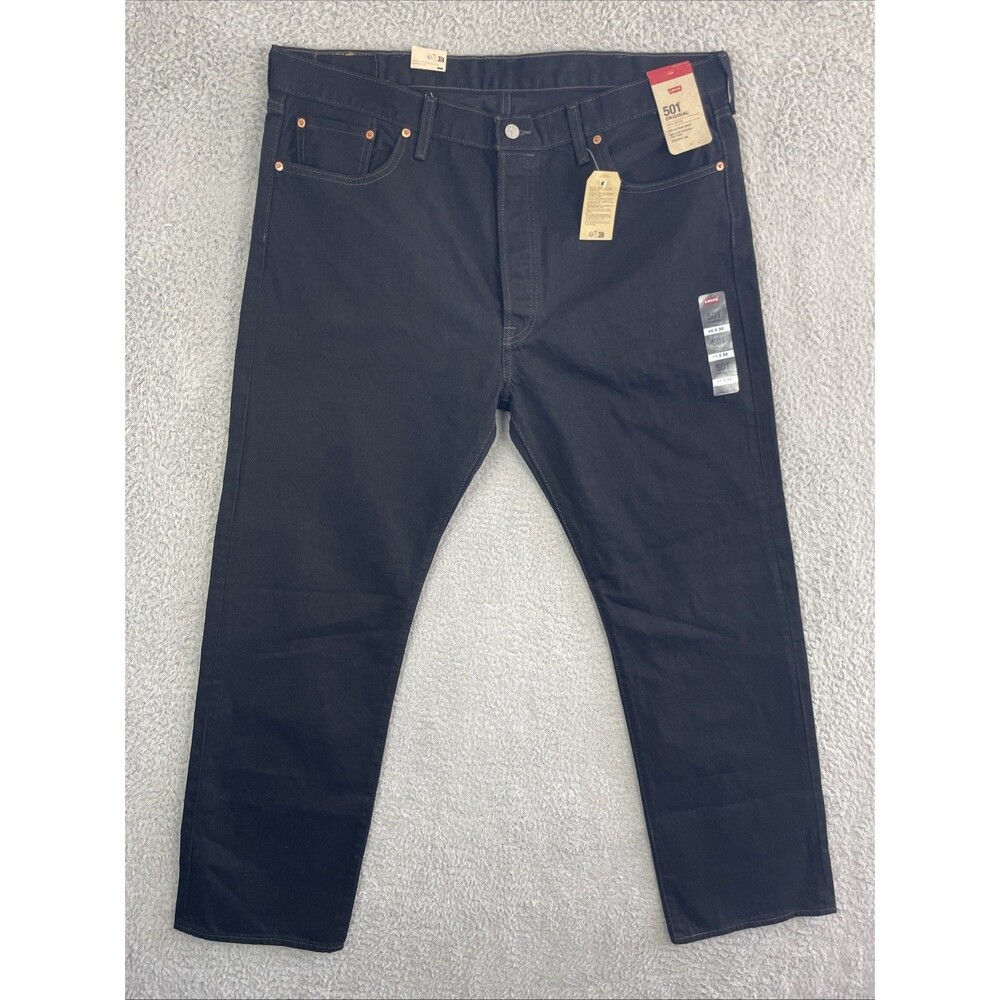 Levis 501 Jeans Original Straight Mens 40x32 Black Button Fly 100% Denim NWT